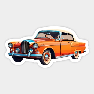 Colored Classic Car Design in Vibrant Vector Style Sticker